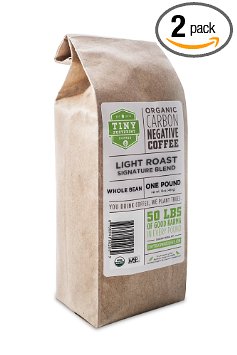 Tiny Footprint Coffee Organic Light Roast Whole Bean Coffee, 16-Ounce Bags (Pack of 2)