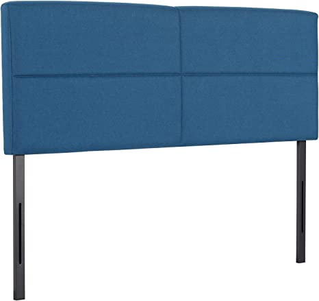 VECELO Upholstered Headboard Tufted Panel with Rectangle Pattern in Linen Fabric-Adjustable Height from 39'' to 49'', King, Cobalt