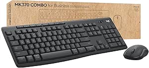 Logitech MK370 Combo for Business, Wireless Full-Size Keyboard and Wireless Mouse, Secure Logi Bolt USB receiver, Bluetooth, Globally Certified Windows/Mac/Chrome, Linux - Graphite