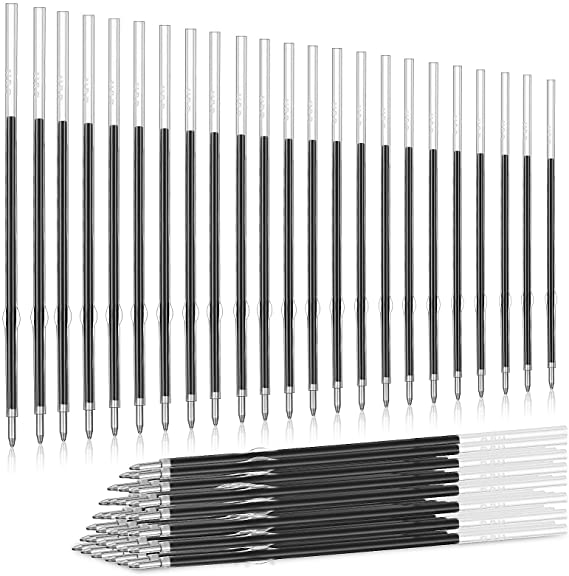 Ballpoint Refills 0.7 mm Medium Point for Retractable Pens, Black Ink, Ballpoint Pen Refills for Retractable Ballpoint Pen, 107 mm Length (200 Pieces)