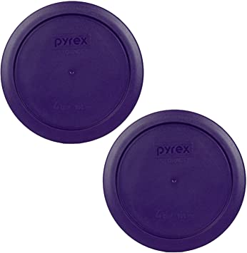 Pyrex 7201-PC Round 4 Cup Storage Lid for Glass Bowls (2, Plum Purple)