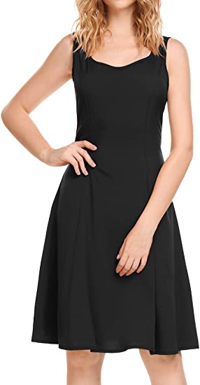 ACECVOG Womens Summer Elegant Slim Stitching Cocktail A Line Dress