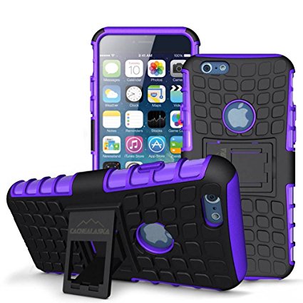 iphone 6 plus Case, Best Kickstand Feature - #1 Heavy Duty Rugged, yet Slim Apple phone 6plus protection, drop proof design, Screen Protector included - Hassle Free Guarantee from CacheAlaska® - Purple