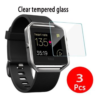 Fitbit Blaze Screen ProtectorCIKIShield Premium HD Tempered Glass Screen Protector for Fitbit Blaze Blaze 9H 3-pack