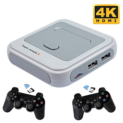 Kinhank Super Console X Video Game Console Built in 41,000  Games,with 2 Gamepads,Game Consoles for 4K TV Support HDMI/AV Output, Support 5 Players,LAN/WiFi,Gifts for Men Who Have Everything,128G