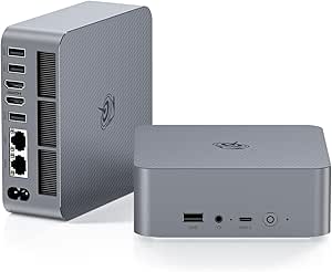 Beelink Mini PC EQR5, AMD Ryzen 7 5825U(8C/16T, up to 4.5GHz), 16GB DDR4 RAM 500GB NVMe SSD, Mini Desktop Computer Support 4K@60Hz Dual Display/WiFi6/BT5.2/USB3 for Gaming/Office/Home