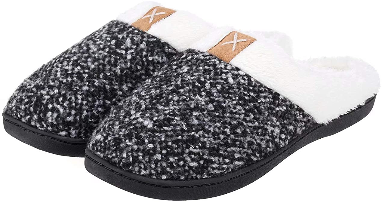 ZriEy Women's Comfort Memory Foam Slippers Warm Indoor Outdoor Anti-Slip House Shoes