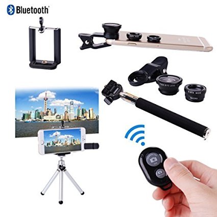 XCSOURCE Selfie Stick with Bluetooth Remote Black