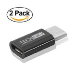 USB-C to Micro USB Adapter TechMatte USB Type C to Micro USB Convert Connector for OnePlus 2 Nexus 5X 2015 Nexus 6P and Other Type-C Supported Devices 2-Pack Black
