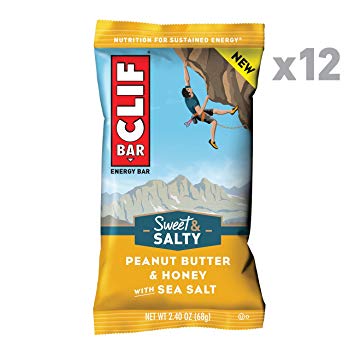 CLIF BAR - Sweet & Salty Energy Bar - Peanut Butter & Honey with Sea Salt - (2.4 Ounce Protein Bar, 12 Count)