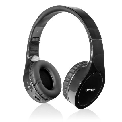 Opteka BTX-1 Wireless Bluetooth 4.0 Collapsible Headphones with Built in Microphone, 8 Hour Battery & Case