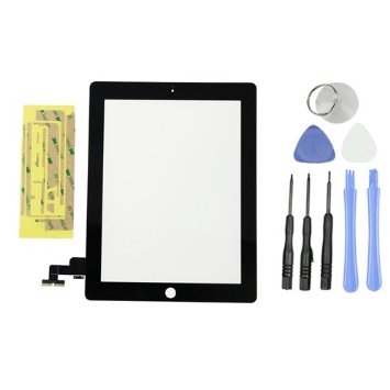 Black LCD Touch Screen Glass Digitizer For Apple iPad 2 Black , Tools and Adhesive by GoodsCity