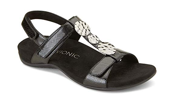 Vionic Women's Rest Farra Backstrap Sandal - Ladies Adjustable Sandals with Concealed Orthotic Support