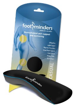 Footminders Casual Orthotic Arch Support Insoles for Dress Shoes (Pair) (SMALL: Men 5½ - 7 Women 6½ - 8) - Relief for Foot Pain Due to Flat Feet and Plantar Fasciitis
