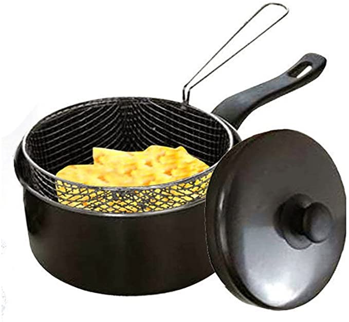 20cm Chip Pan with Lid & Wire Basket by Prima