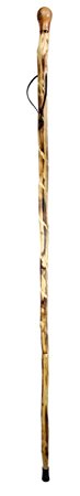 SE WS622-56BH Natural Wood Walking Stick with Hand-Carved Spiral Design and Knob Top, 55"