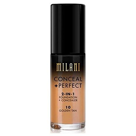 Milani Conceal   Perfect 2-in-1 Foundation Concealer, Golden Tan, 1.0 Fluid Ounce