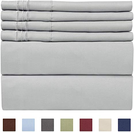 CGK Unlimited Extra Deep Pocket Sheets - 7 Piece Sheet Set - Split King Size Sheets Deep Pocket - Extra Deep Bed Sheets Extra Deep Pocket Sheets - 21 inch Deep Pockets