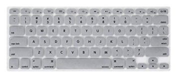 Mosiso Keyboard Cover for Macbook Pro 13 Inch, 15 Inch (with or without Retina Display, 2015 or Older Version) Macbook Air 13 Inch, Silver