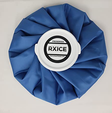PRO Series RxICE - 11" Large Reusable Ice Bag - 4" Super Wide Mouth - Solid Blue -Hot and Cold Therapy for Injuries - Cold Compress with Refillable Real Ice Pack - Use on Head, Knee, Ankle, More