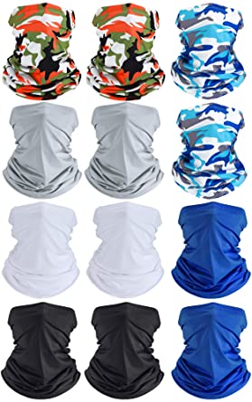 Summer Neck Gaiter Sun Protection Neck Gaiter Scarf UV Protection Balaclava Face Clothing for Outdoor Cycling Running Hiking Fishing Motorcycling (Multiple Pure and Camo Colors, 12)