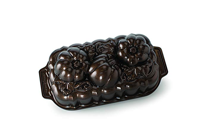 Nordic Ware 88548 Botanical Pumpkin Loaf Pan, Bronze