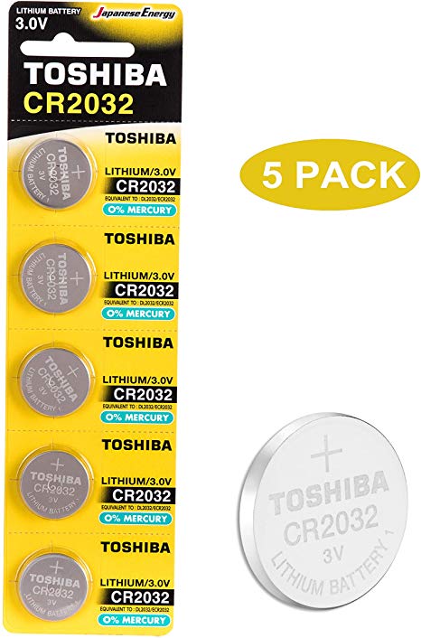 Toshiba CR2032 3V Lithium Coin Cell Battery Pack of 5