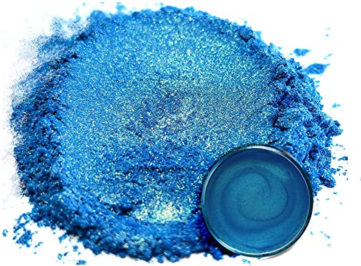 Mica Powder Pigment “Rainbow Blue” (25g) Multipurpose DIY Arts and Crafts Additive | Woodworking, Epoxy, Resin, Natural Bath Bombs, Paint, Soap, Nail Polish, Lip Balm (Rainbow Blue, 25G)