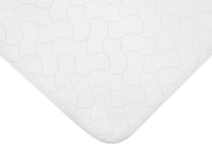 American Baby Company Waterproof Embossed Quilt-Like Flat Crib Protective Mattress Pad Cover, White