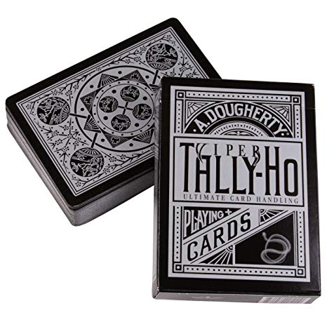 Ellusionist Tally-Ho Viper Fan Back Playing Cards - Black with Silver Metallic Finish