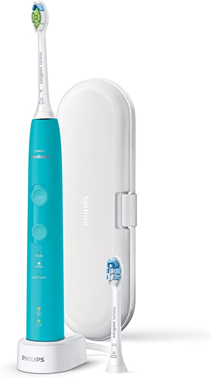 Philips Sonicare ProtectiveClean 5100 Electric Toothbrush with Travel Case, 3 x Cleaning Modes & Additional Toothbrush Head (UK 2-pin Bathroom Plug) - HX6852/10