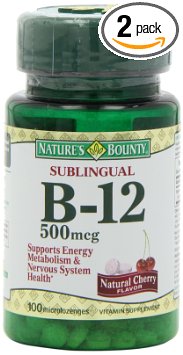 Natures Bounty B-12 Microlozenge 500 Mcg 100 MicoLozengesPack of 2