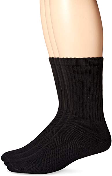 Dockers Men's 3 Pack Enhanced and Soft Feel Cushion Crew Socks