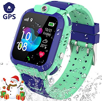 MUXAN GPS Smart Watch for Kids,Waterproof Kids Smartwatch with SOS Anti-Lost Alarm Two Way Call,Kids GPS Smart Watches Boys Girls HD Camera Support iOS/Android