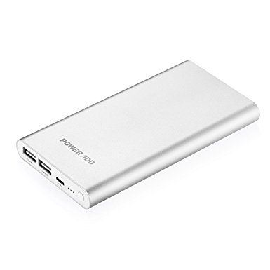 Apple Lightning 12000mAh Portable Charger, Poweradd Pilot 4GS Dual 3A External Battery Bank with ID Indentify Tech for iPhone 5 5c 5s 6 6s 7 7s Plus - Silver (8-Pin Lightning Cable Included 3.3ft)