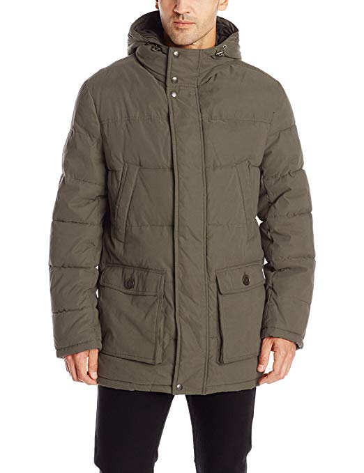 Dockers Men's Microtwill Long Hooded Parka