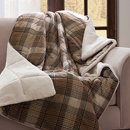 Woolrich Lumberjack Soft Spun Down Alternate Throw, 50 by 70-Inch, Brown