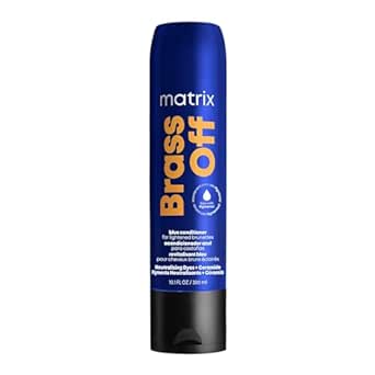 MATRIX Brass Off Blue Conditioner | Removes Brassy Orange Undertones | Color Depositing & Toning | Pigmented Conditioner For Lightened Brunettes | For Color Treated Hair | Salon Conditioner | Vegan