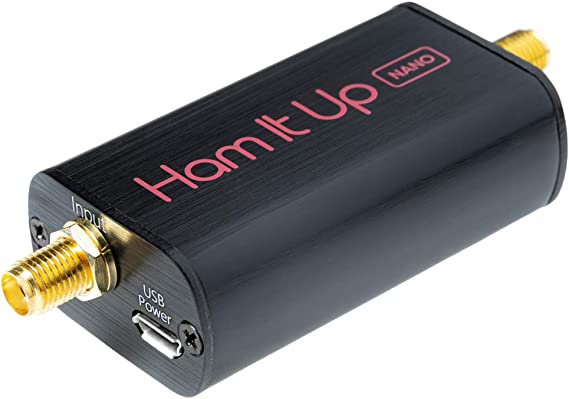 Ham It Up Nano - Tiny HF, MF & LF Upconverter w/TCXO. Extends The Frequency Range of Your Favorite RTL-SDR or Radio Down to 100kHz. Includes Aluminum Enclosure & Accessories. Made in USA!