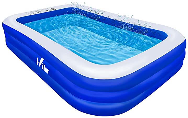 Hilor Inflatable Swimming Pool, 120"x72"x22" Full-Sized Swimming Pools Above Ground for Kids, Adults, Garden, Backyard, Outdoor Swim Center Water Party Family Pool Royal Blue