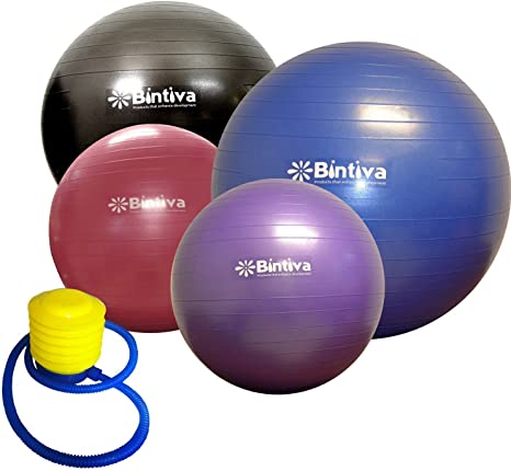 bintiva Anti-Burst Fitness Exercise Stability Yoga Ball/Swiss, Birthing, Gym Ball