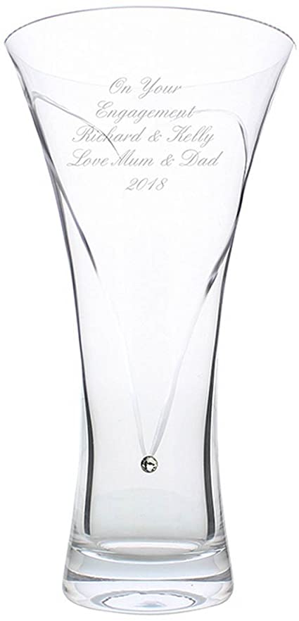 Hand Cut Diamante Heart Vase with Swarovski Elements by C.P.M.