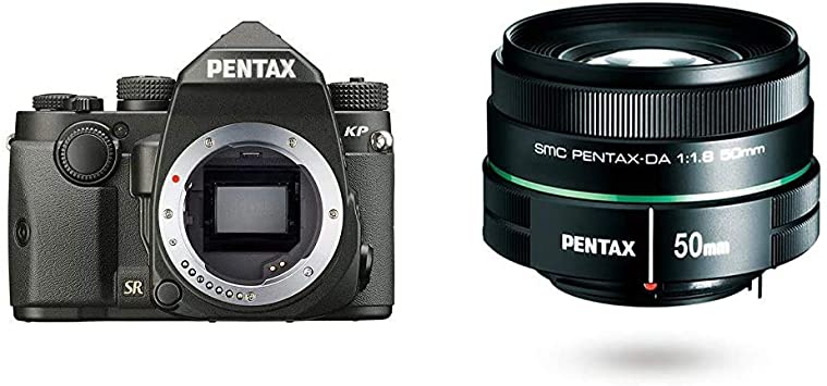 Pentax KP 24.32 Ultra-Compact Weatherproof DSLR with 3" LCD, Black w/Pentax DA 50mm f1.8 Lens for Pentax DSLR Cameras