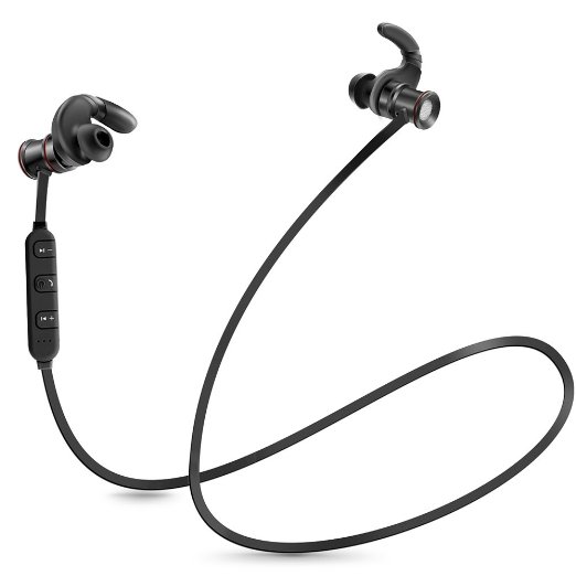 Coolreall Bluetooth Headphones V4.1 Wireless Stereo Sport Headphones with Microphone(Black)