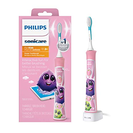 Philips Sonicare for Kids Rechargeable Electric Toothbrush, Pink HX6351/41