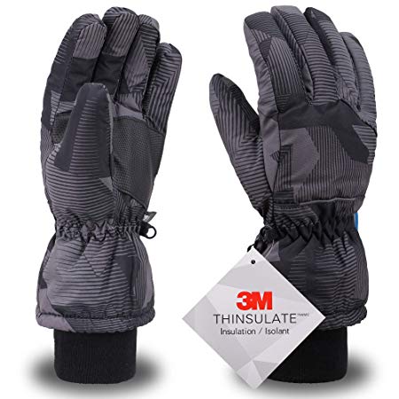 Simplity Ski Gloves - Waterproof Snowboard Snow Warm Winter Men Gloves