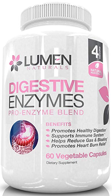 Digestive Enzymes - Powerful Enzymes Blend with Probiotics for Improved Digestive Health - Restores Gut Health, Combats Bloating, Relieves Gas - 60 Vegetable Capsules