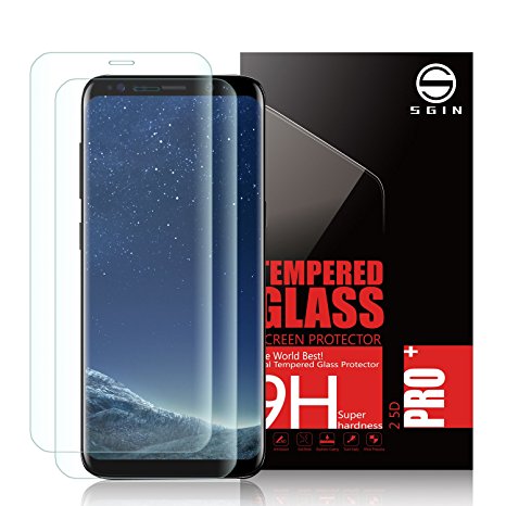 Samsung S8 Plus Class Screen Protector SGIN, [2Pack]Highest Quality Premium Tempered Glass Anti-Scratch, Clear High Definition (HD) Screen Film for Samsung Galaxy S8 Plus(Full Screen Coverage)