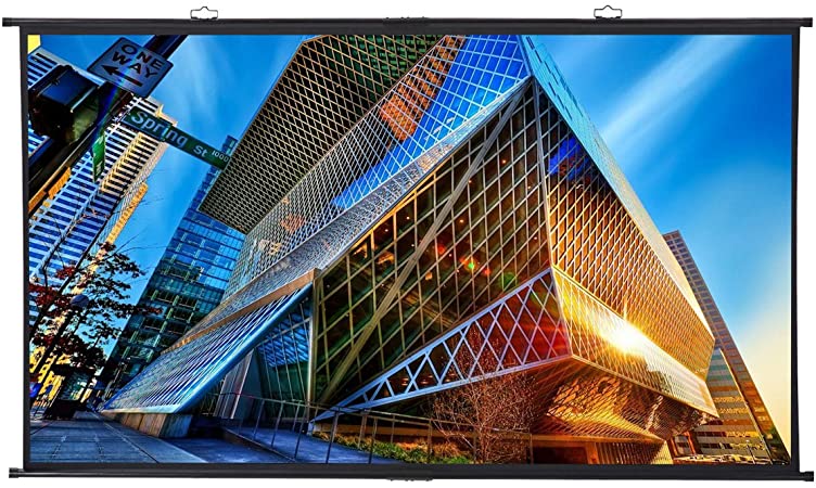 Excelvan 16: 9 Projection Screen 100 Inch Diagonal 1.1 Gain 160 ° Portable Angle Vision Quick Installation for 4K HD Movie Projection Home Theater Indoor or Outdoor