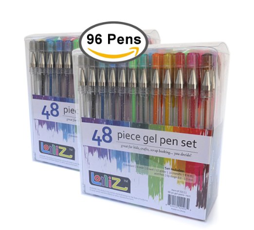 LolliZ Gel Pens  96 Gel Pen Set - 2 Packs of 48 pens each
